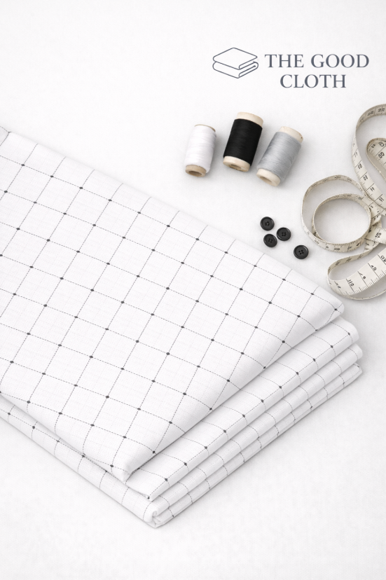 White Checks & Dot Print Shirt - The Good Cloth