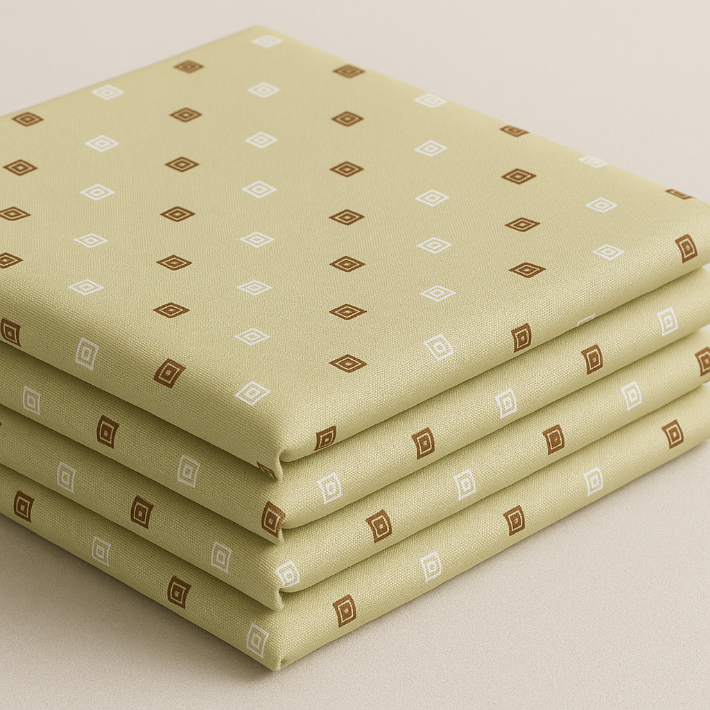 Geometric Grid Shirt Fabric - The Good Cloth