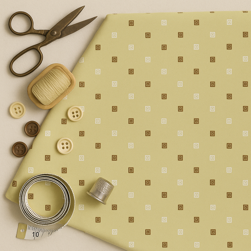 Geometric Grid Shirt Fabric - The Good Cloth