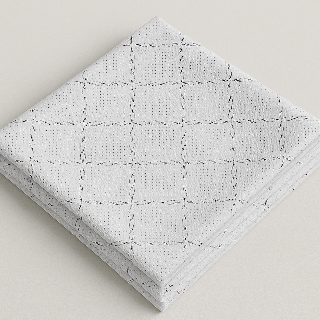 Textured White Shirt Fabric – Subtle Diamond Stitch Pattern  - The Good Cloth