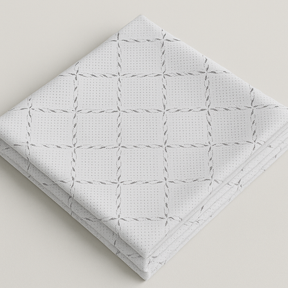 Textured White Shirt Fabric – Subtle Diamond Stitch Pattern  - The Good Cloth