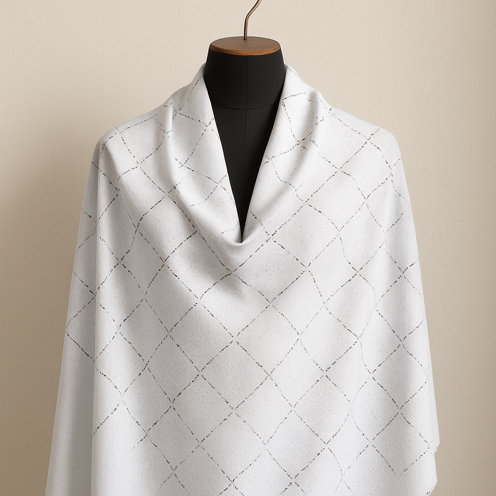 Textured White Shirt Fabric – Subtle Diamond Stitch Pattern  - The Good Cloth