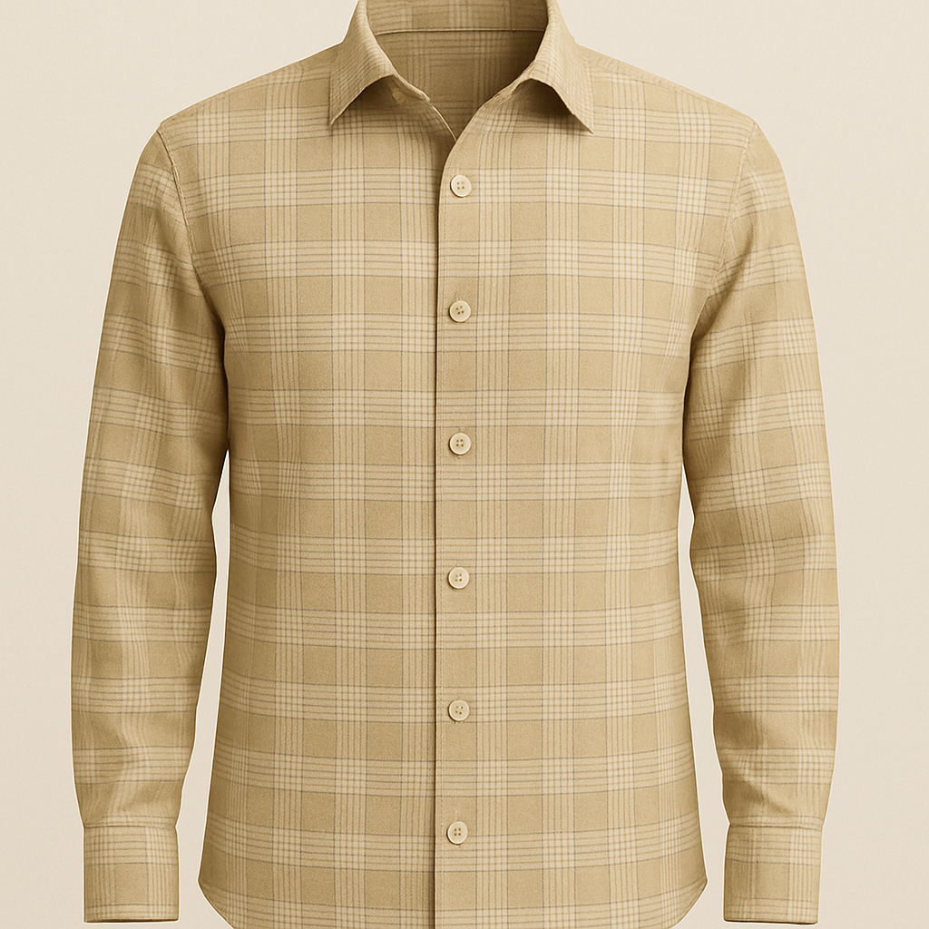 Premium Shirt & Trouser Fabric Set | Brown Double Checks Pattern