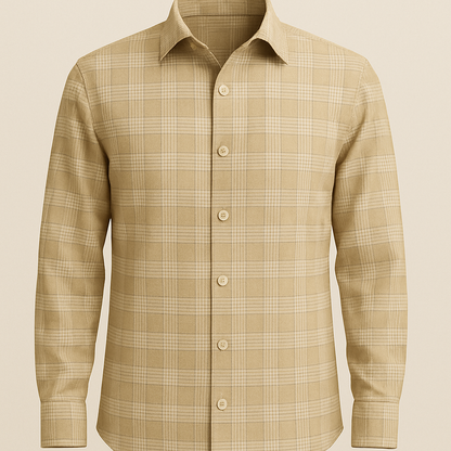 Premium Shirt & Trouser Fabric Set | Brown Double Checks Pattern