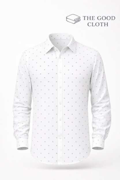 Premium Polycotton Printed Shirt Fabric for Men – Soft, Breathable & Wrinkle-Resistant Unstitched Shirting Material (2.25–2.5m)