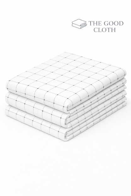 White Checks & Dot Print Shirt - The Good Cloth
