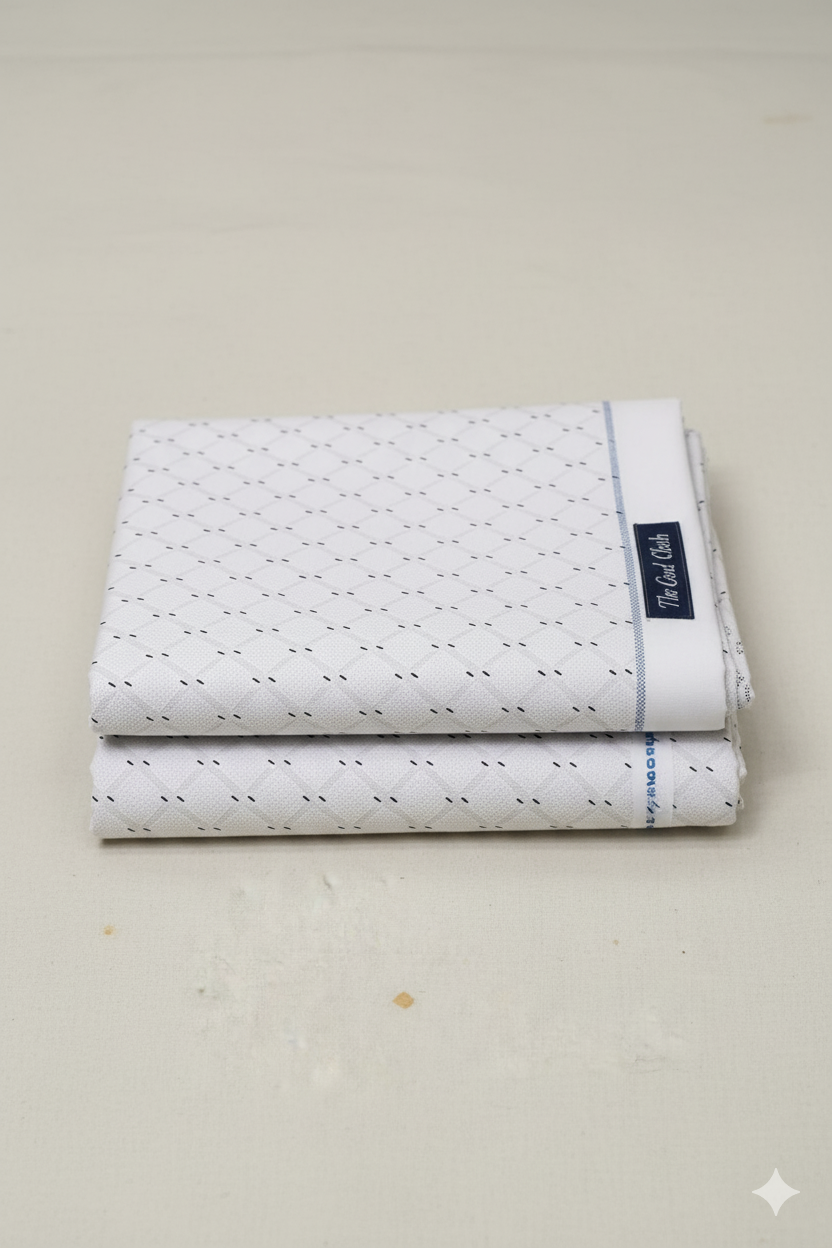 White Detailed Checks Print Shirt - The Good Cloth