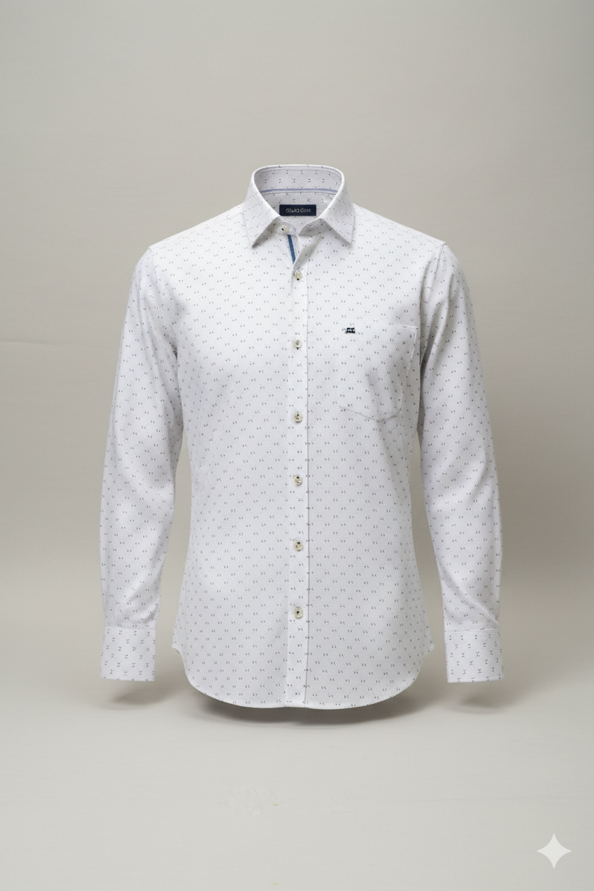 Premium Shirt & Trouser Fabric Set | Cross Dots Pattern