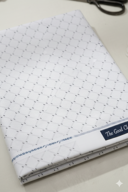 Premium Shirt & Trouser Fabric Set | Cross Dots Pattern