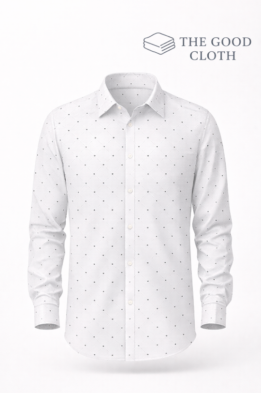 Dot Checks Pattern Print Shirt - The Good Cloth