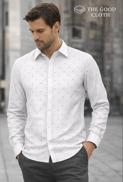Dot Checks Pattern Print Shirt - The Good Cloth