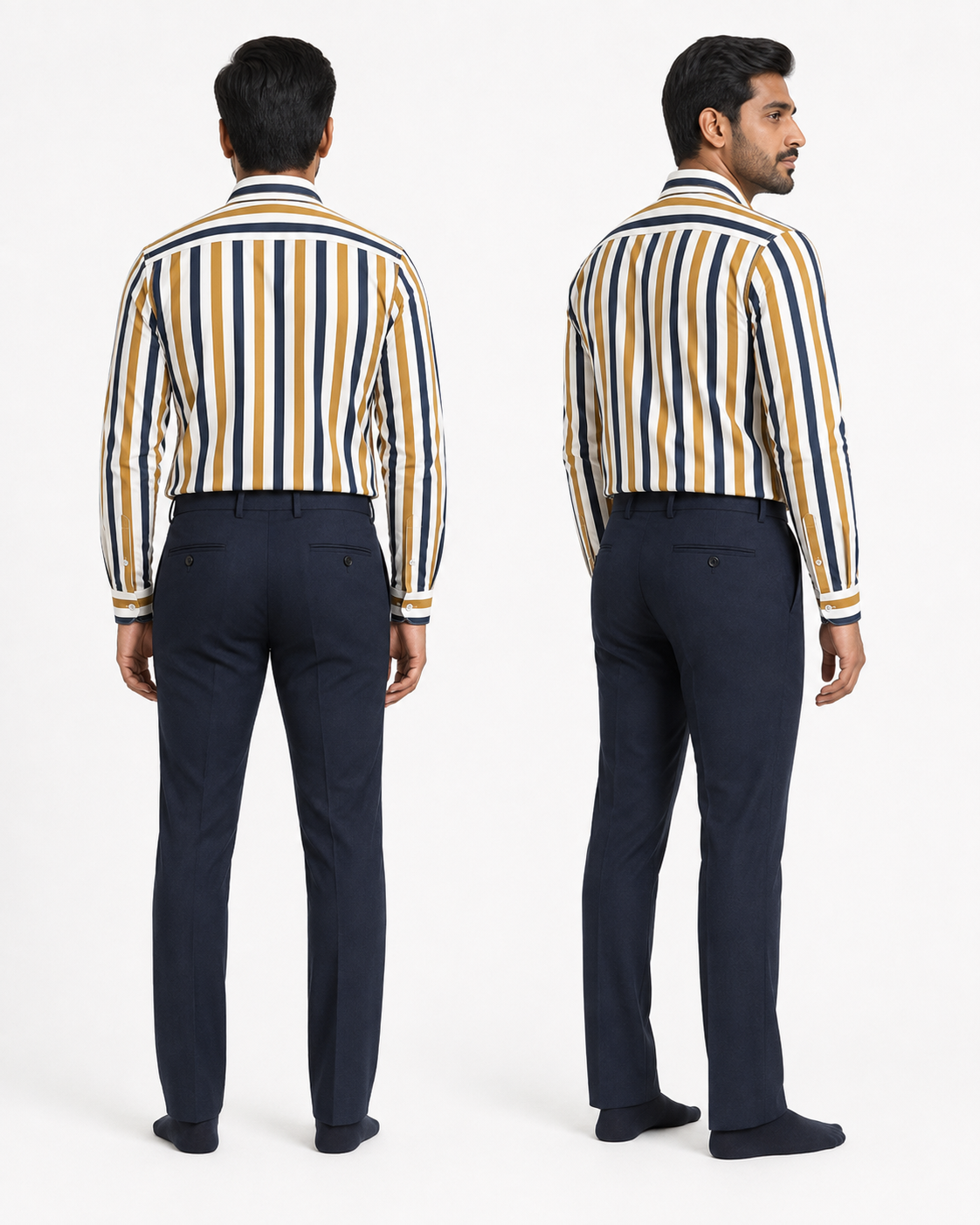 Premium Multicolor Stripes Shirt for Men – Full Sleeve Regular Fit