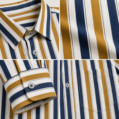Premium Multicolor Stripes Shirt for Men – Full Sleeve Regular Fit