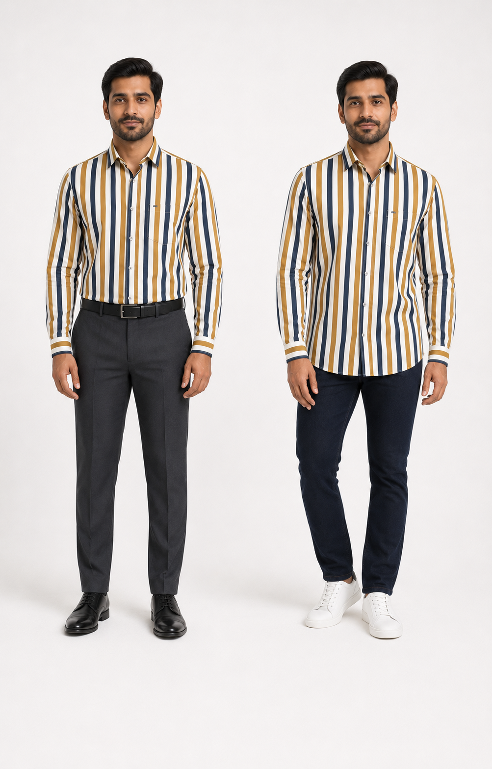 Premium Multicolor Stripes Shirt for Men – Full Sleeve Regular Fit