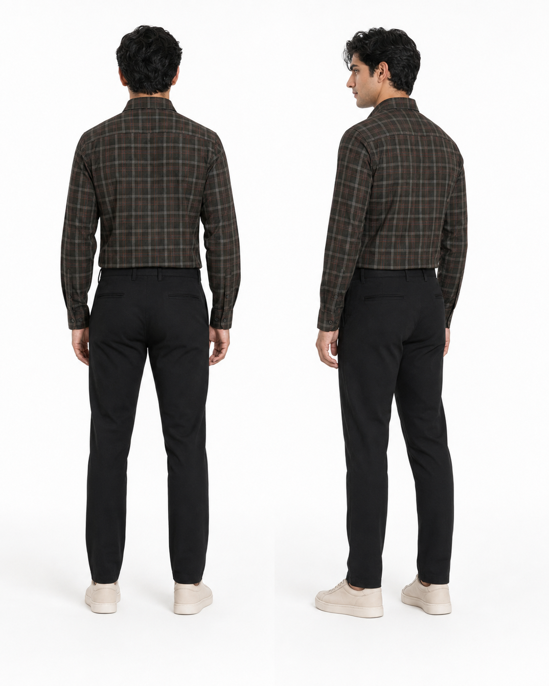 Premium Brown Plaid Cotton Shirt for Men – Full Sleeve Regular Fit