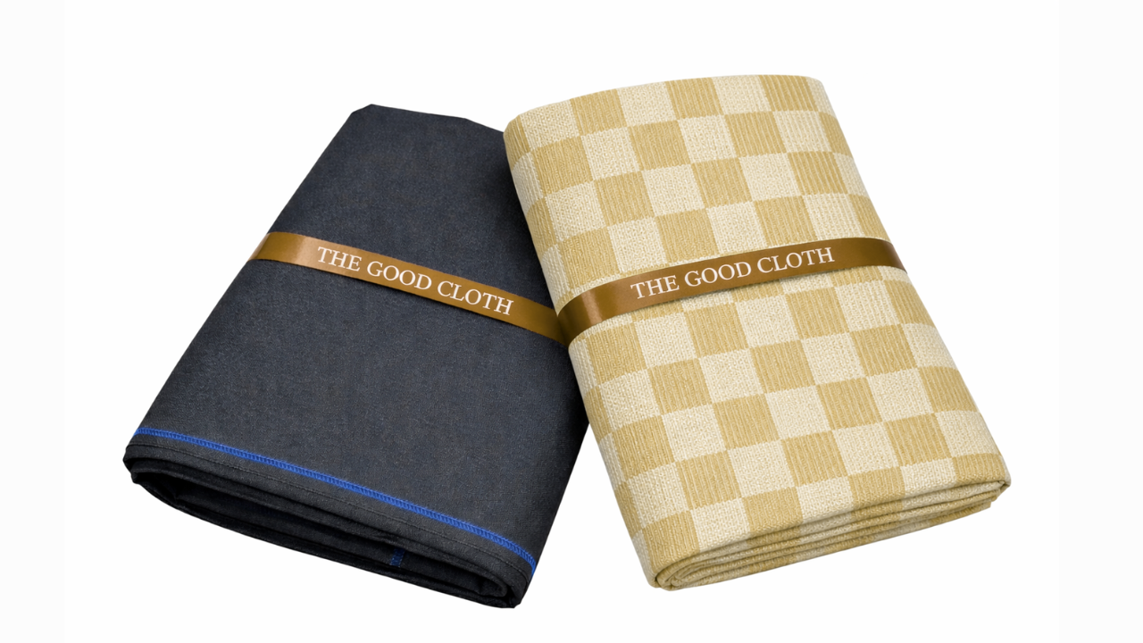 Premium Shirt & Trouser Fabric Set | Brown Double Checks Pattern