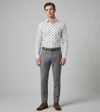 Premium Viscose Rayon Solid Light Grey Trouser Fabric