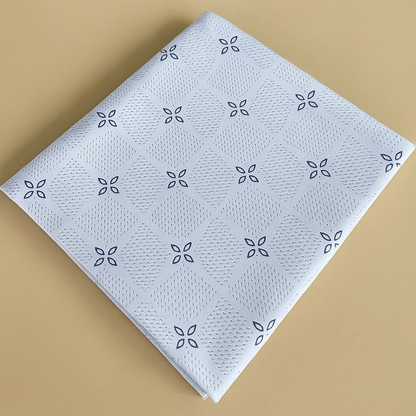 White Grid Print Shirt Fabric – Geometric Design - The Good Cloth